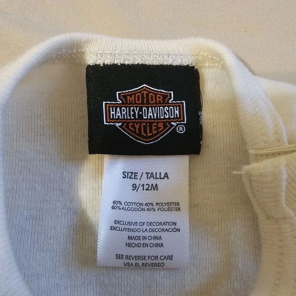 HARLEY DAVIDSON Boys Bodysuit Creeper White 9/12 Months